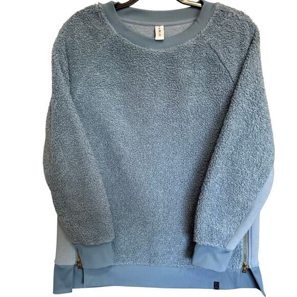 Varley Oakden Pullover Sweatshirt Oversized Fleece Sherpa Teddy Blue Size Small - Picture 3 of 14